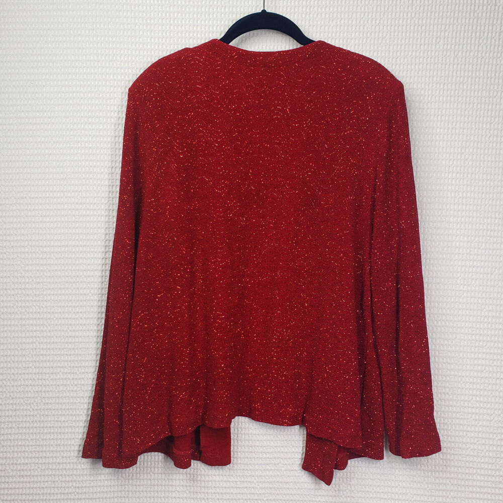 Vintage Ronni Nicole II Sparkly Cardigan Womens 16W Red Jacket Evening Holiday - Picture 2 of 11